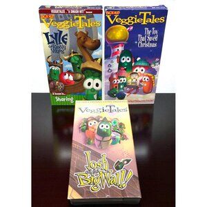 VeggieTales VHS Lot Josh & Big Wall Lyle Kindly Viking Toy That Saved Christmas
